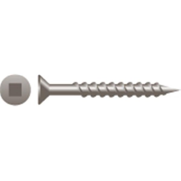 Strong-Point Wood Screw, #9, 2-1/2 in, Plain Stainless Steel Flat Head Square Drive 940QL